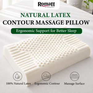 ROMATT 100% NATURAL LATEX CONTOUR MASSAGE PILLOW