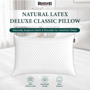 ROMATT 100% NATURAL LATEX DELUXE CLASSIC PILLOW